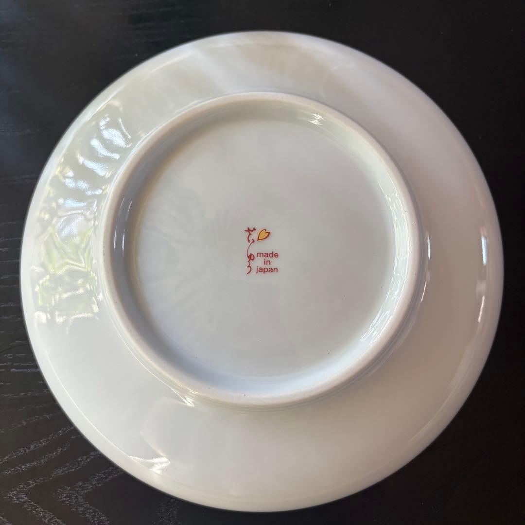 献上古伊万里　大皿　５枚セット　多用皿　約20cm 赤　レッド　金彩　波佐見焼