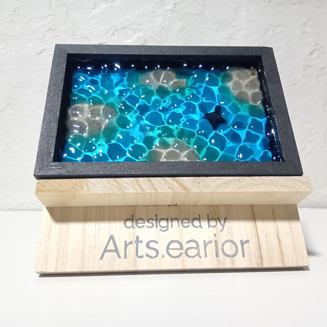 【1350】マンタが泳ぐ浅瀬の海　 立体オーシャンアートパネル　波紋アート　小