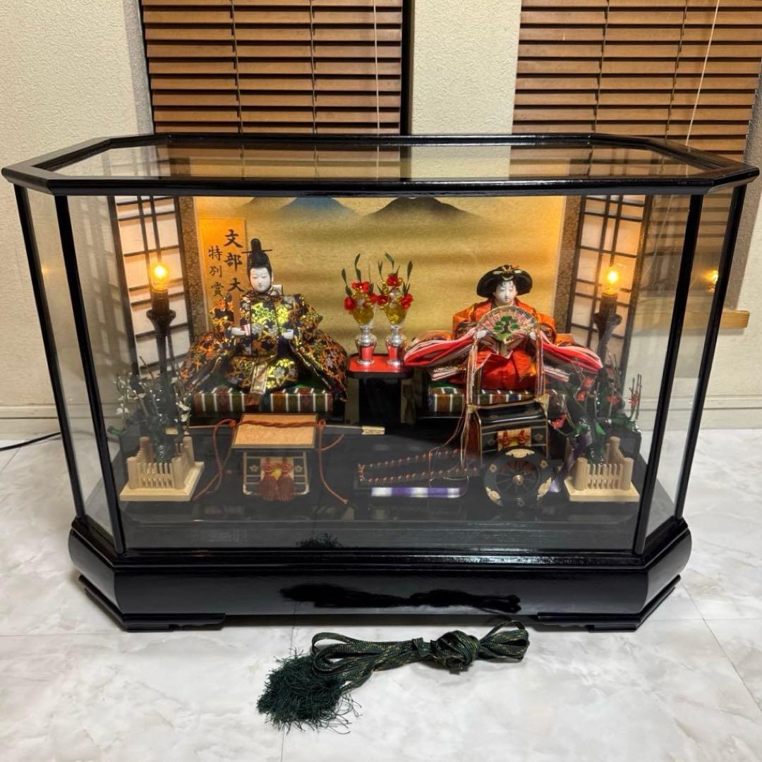 三五極上親王飾ケース　御所駕籠付　伝統的 雛人形 大きめ 文部大臣特別賞受賞