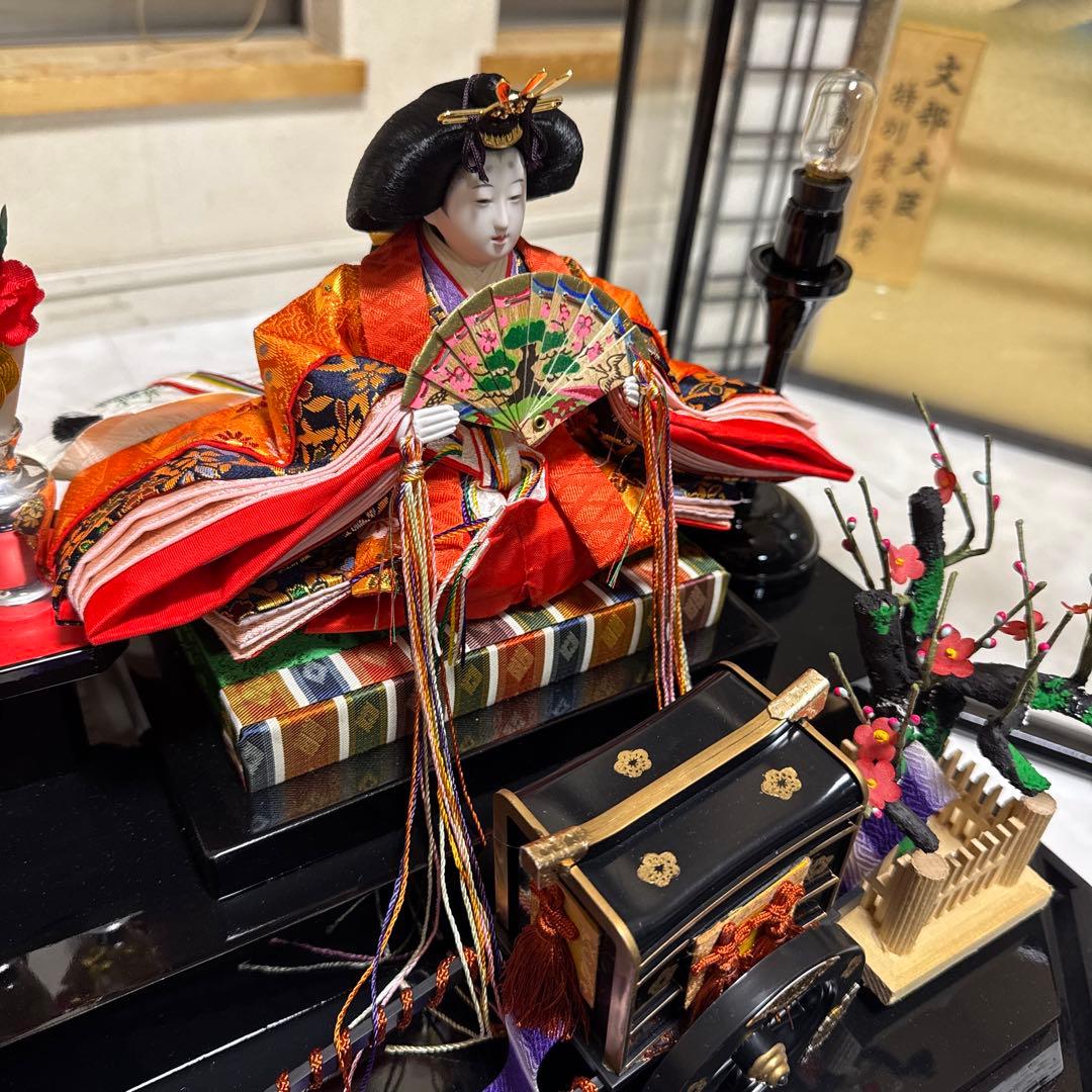 三五極上親王飾ケース　御所駕籠付　伝統的 雛人形 大きめ 文部大臣特別賞受賞