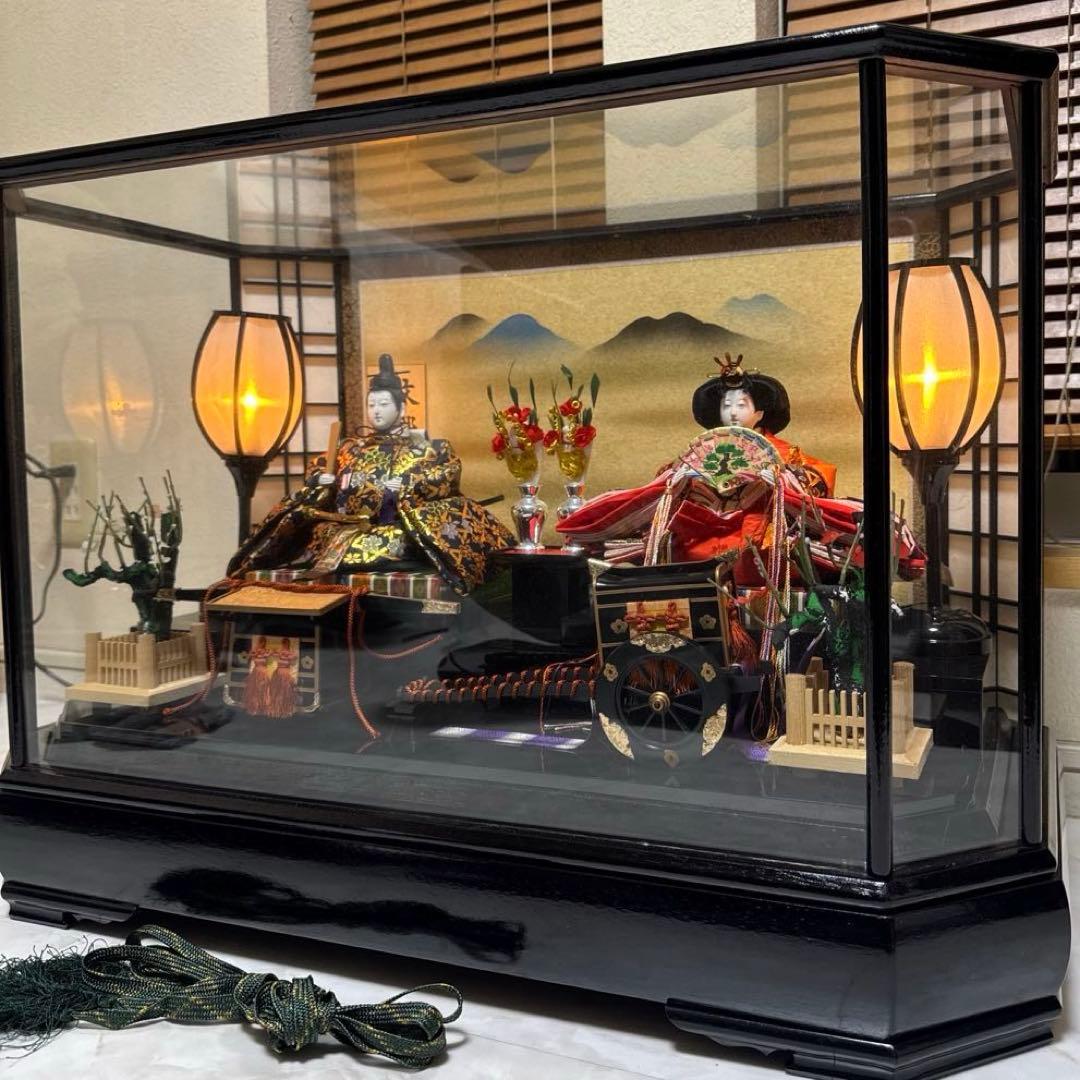 三五極上親王飾ケース　御所駕籠付　伝統的 雛人形 大きめ 文部大臣特別賞受賞