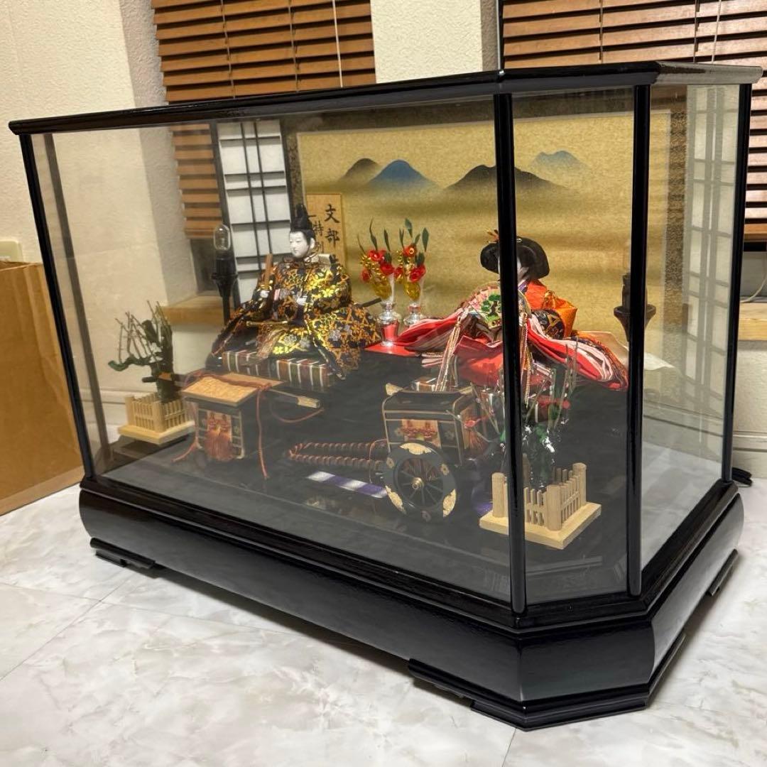 三五極上親王飾ケース　御所駕籠付　伝統的 雛人形 大きめ 文部大臣特別賞受賞