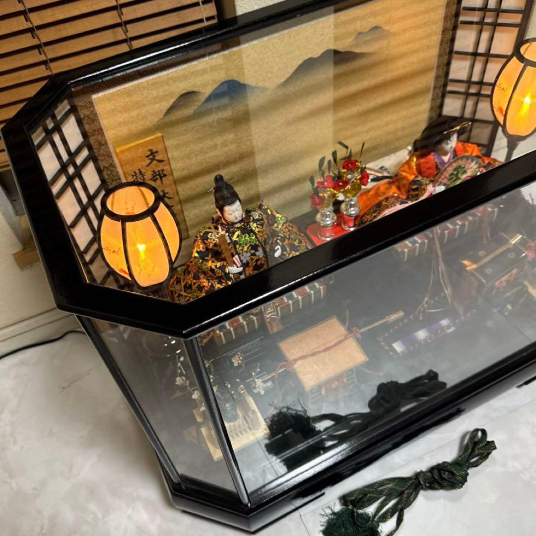 三五極上親王飾ケース　御所駕籠付　伝統的 雛人形 大きめ 文部大臣特別賞受賞