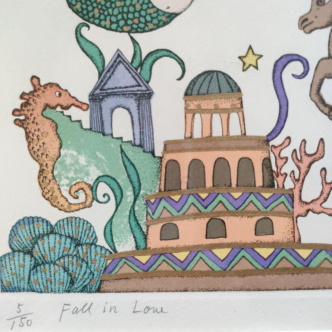 \"新品\"小澤摩純　銅版画『Fall in Love』直筆サイン入、共箱付