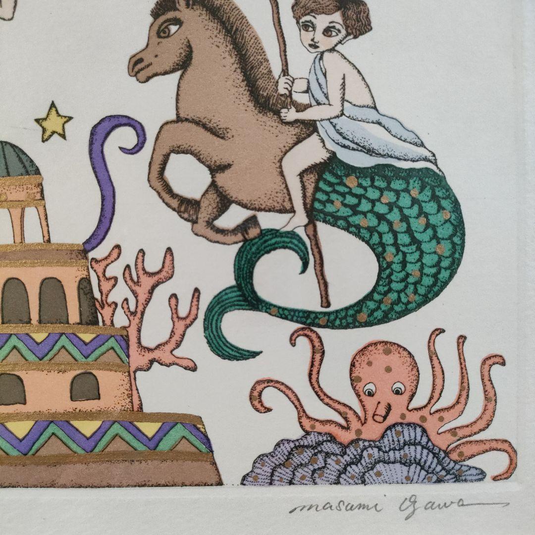 \"新品\"小澤摩純　銅版画『Fall in Love』直筆サイン入、共箱付