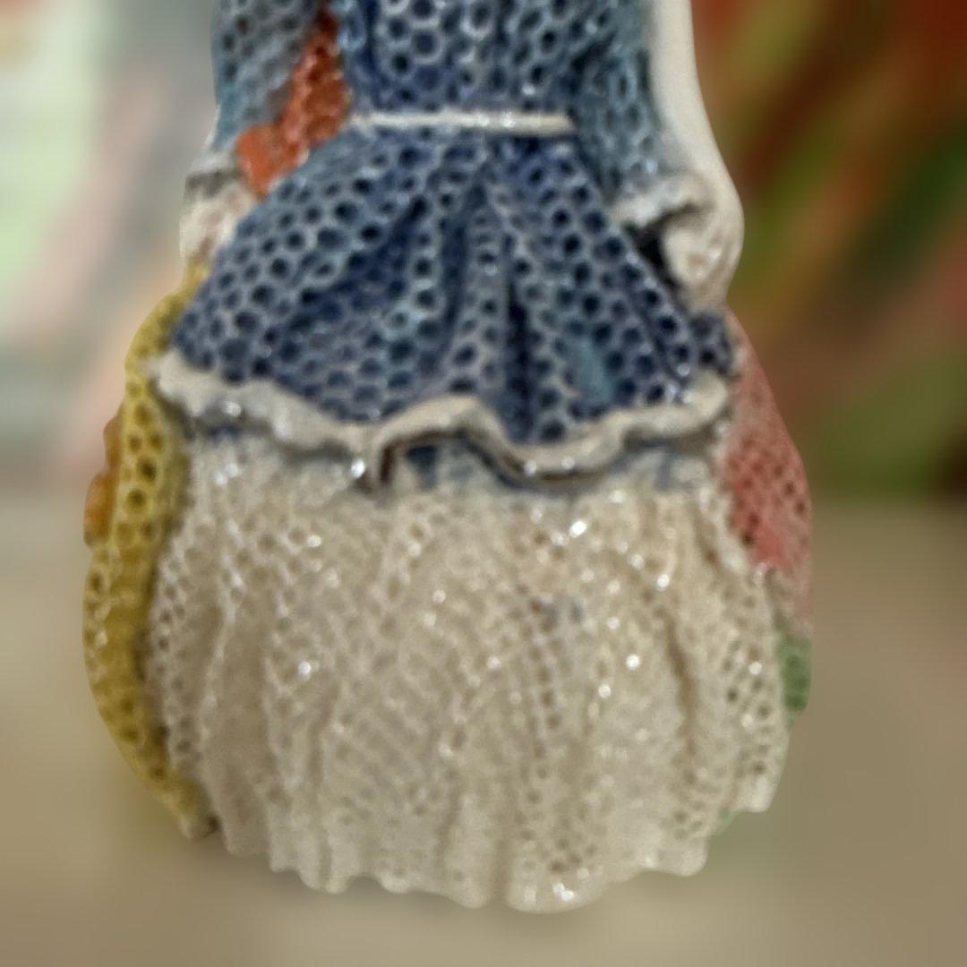 美しい多色の透かし模様が施されたビクトリア朝様式の女性像 4 体。