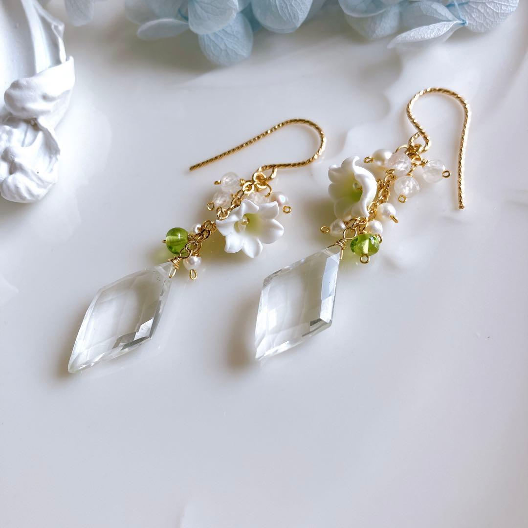 じばにゃん◆アマゾナイト×エチオピアオパールピアス✧14kgf