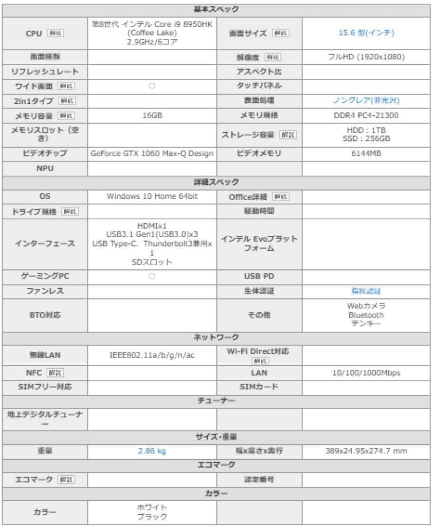 【美品】Dell G7 15インチ | Core i9-8950HK