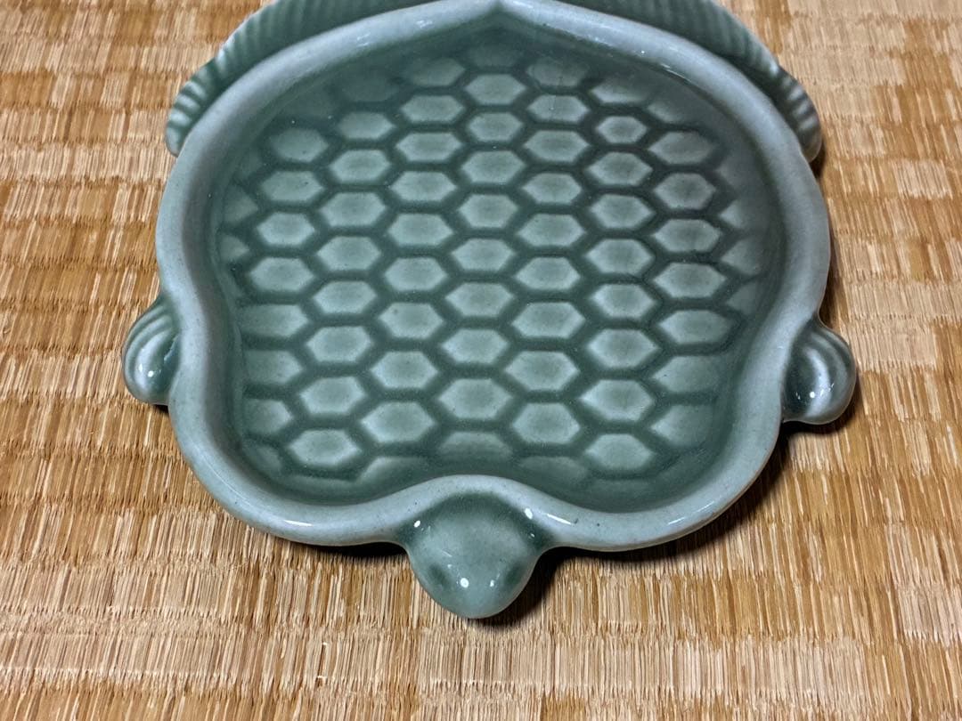 三田青磁 亀型 平皿 盛皿 二枚 まとめて