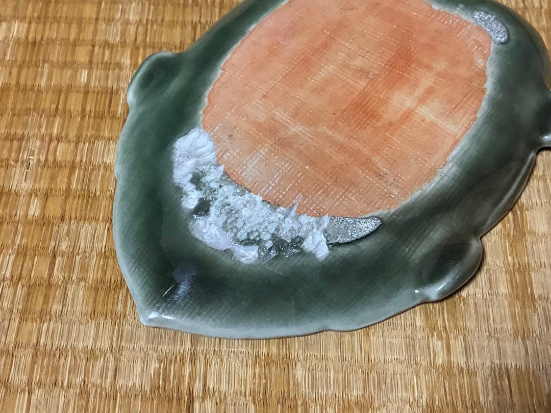 三田青磁 亀型 平皿 盛皿 二枚 まとめて