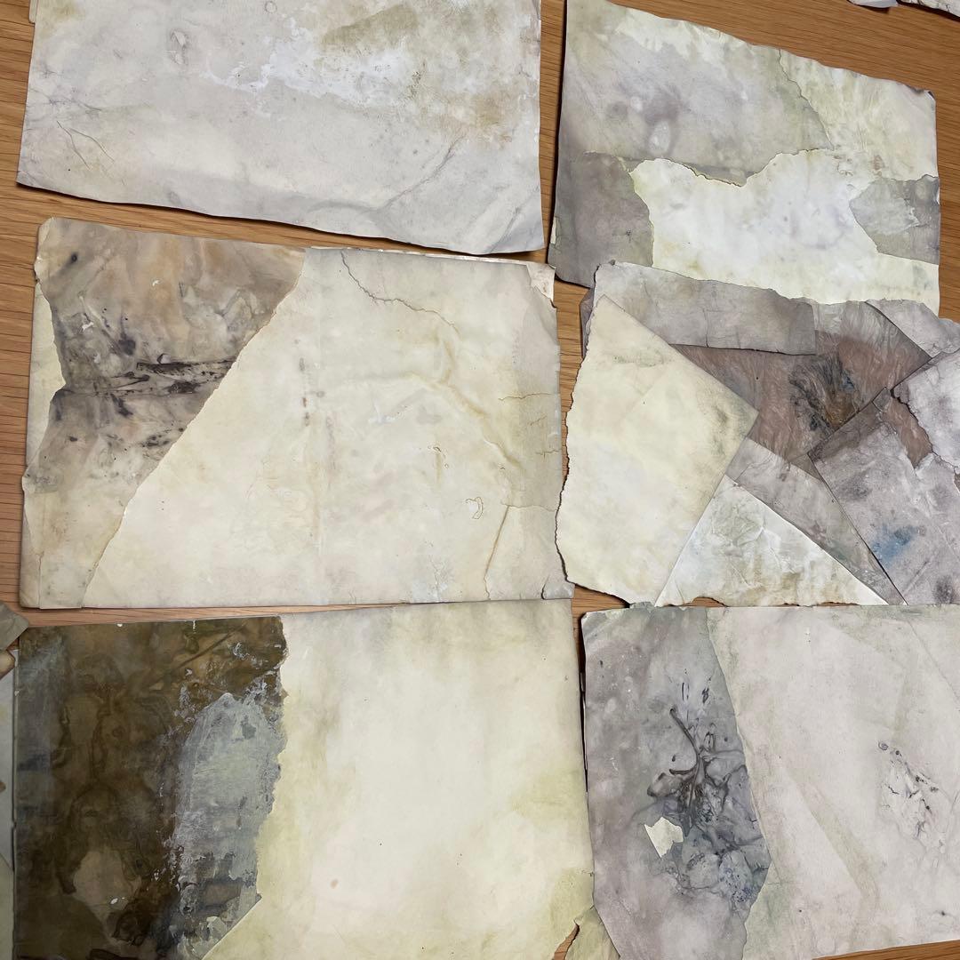 路地裏の背景の紙　ジャンクジャーナル素材　コラージュ素材　染め紙