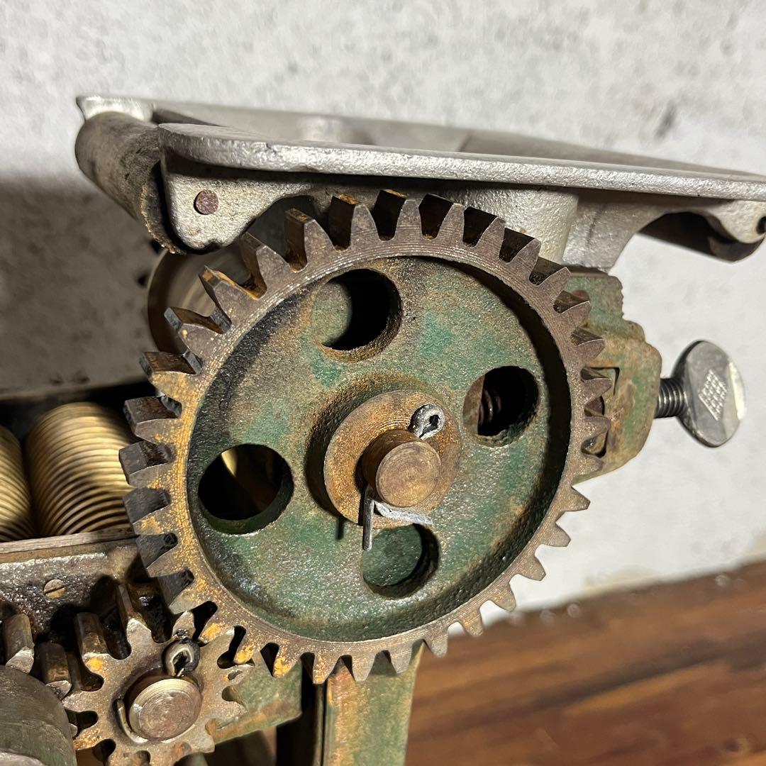 【セブン製麺機・おふくろ】昭和レトロ 手動製麺機 鉄製ギア式 真鍮ローラー