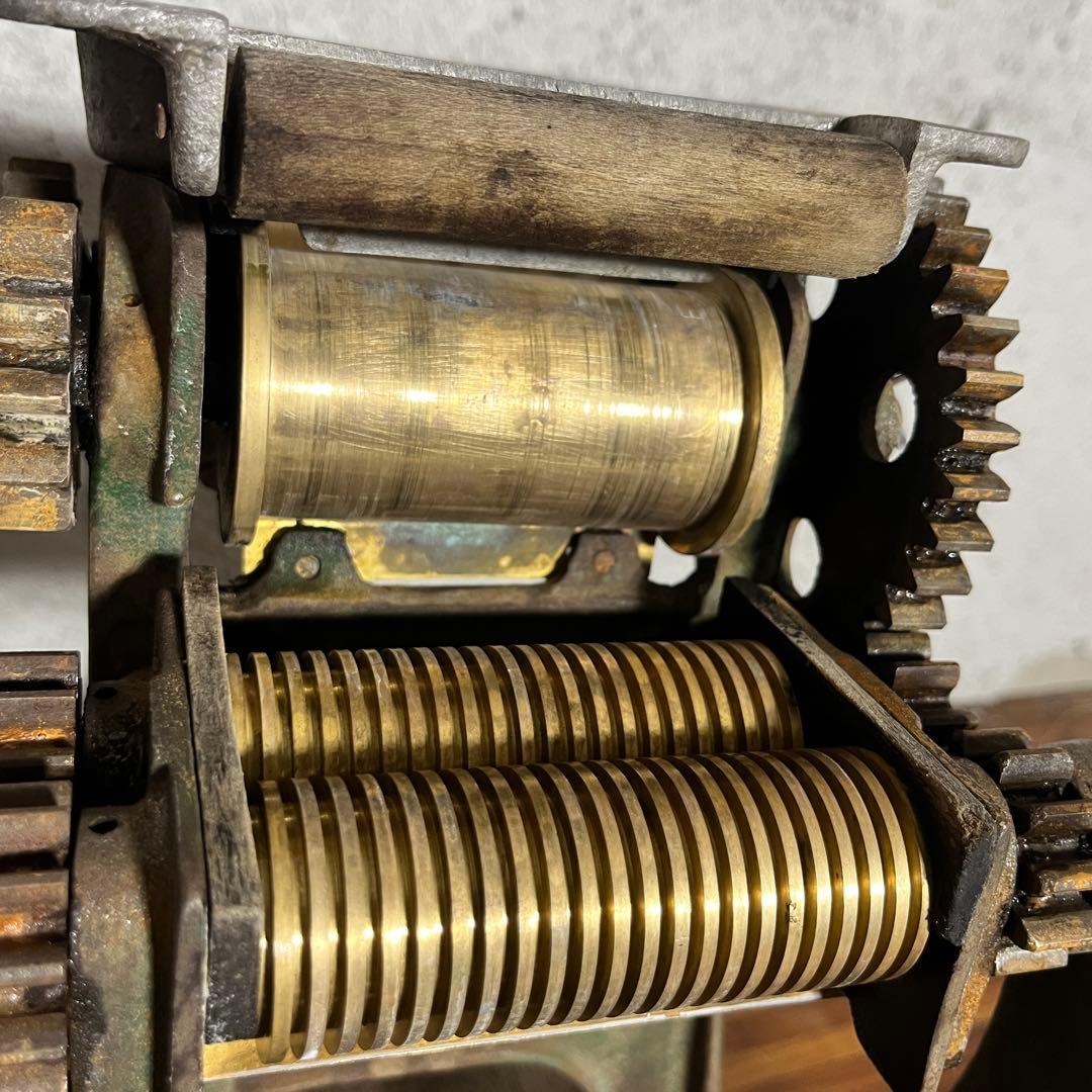 【セブン製麺機・おふくろ】昭和レトロ 手動製麺機 鉄製ギア式 真鍮ローラー