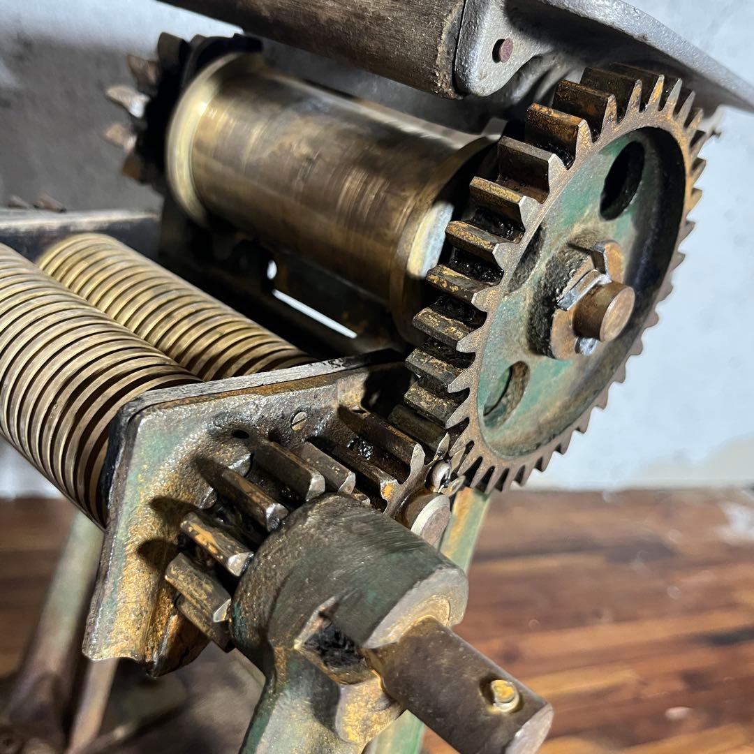 【セブン製麺機・おふくろ】昭和レトロ 手動製麺機 鉄製ギア式 真鍮ローラー