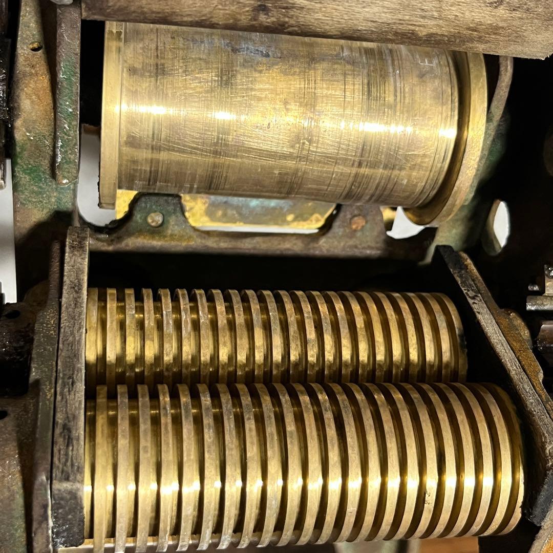 【セブン製麺機・おふくろ】昭和レトロ 手動製麺機 鉄製ギア式 真鍮ローラー