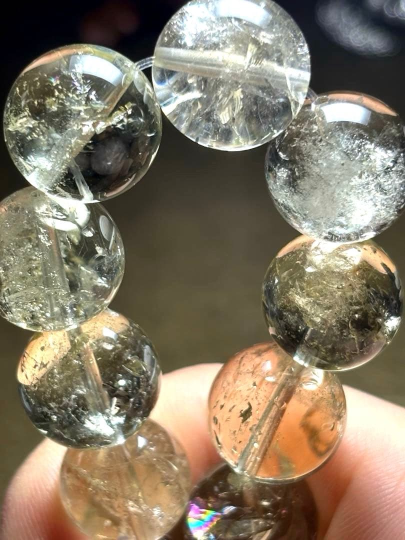 超高品質　ゼウス（スモーキーシトリン）アゼツライトブレスレット15.4〜15.8