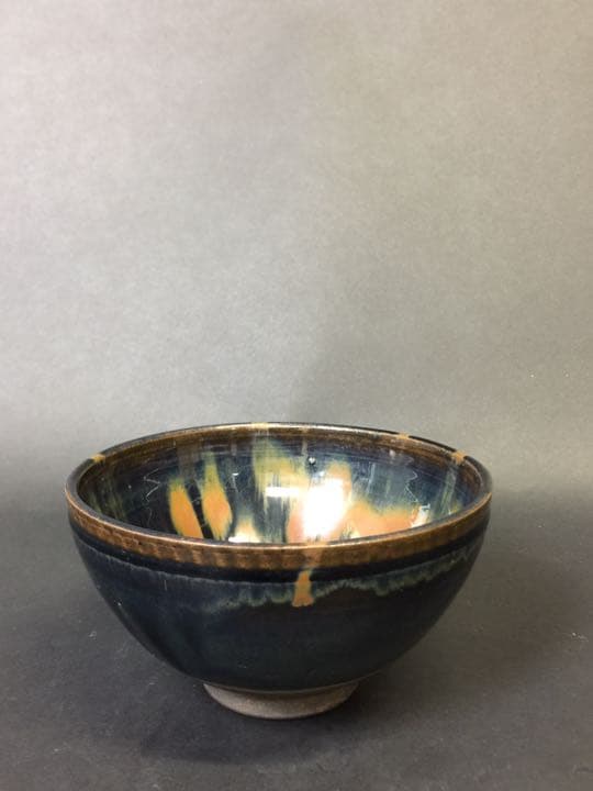 抹茶茶碗 鐵銹花磁州窯茶碗 茶道具 時代物