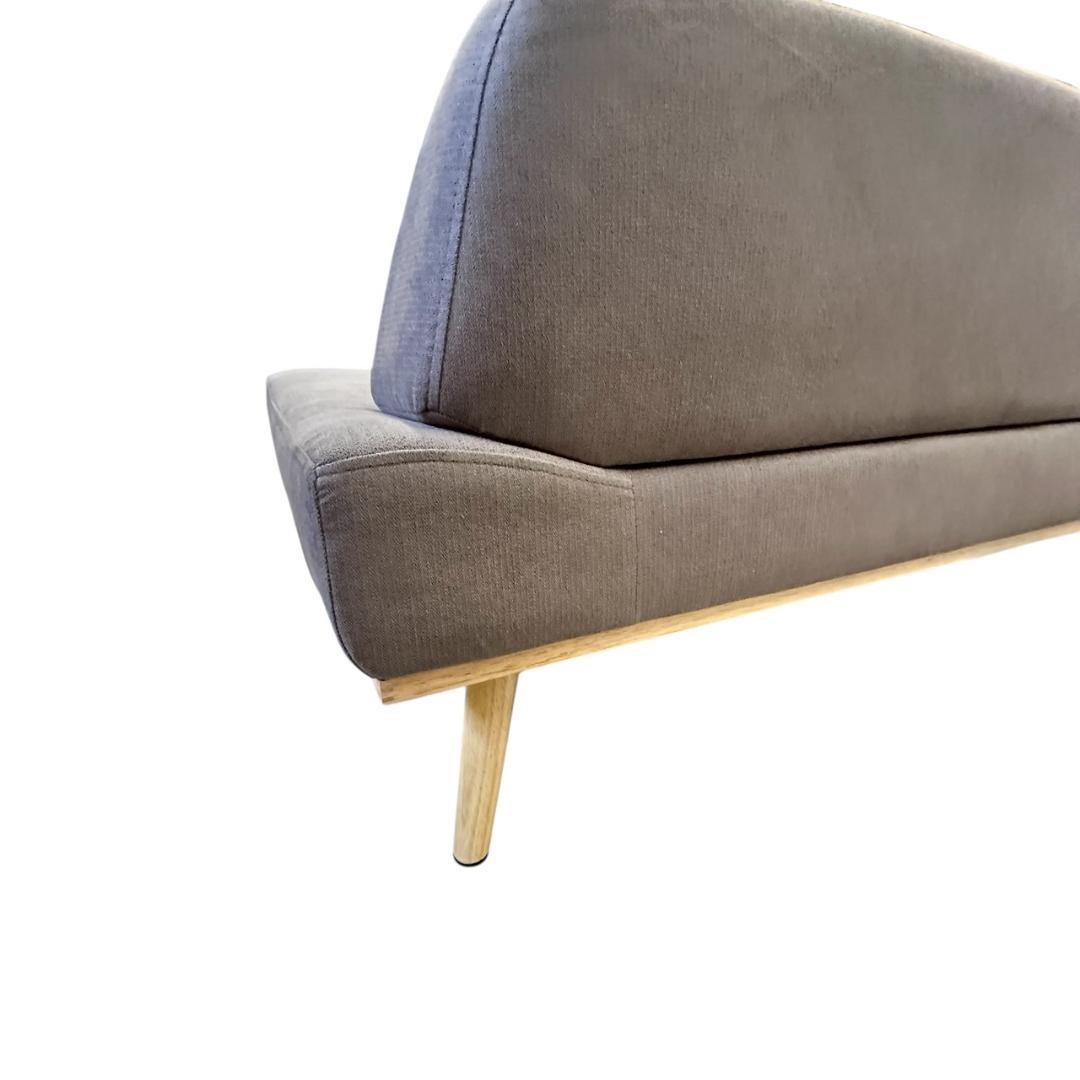 【新品】北欧風 アームレスソファ 2P 二人掛け 135cm幅 グレー