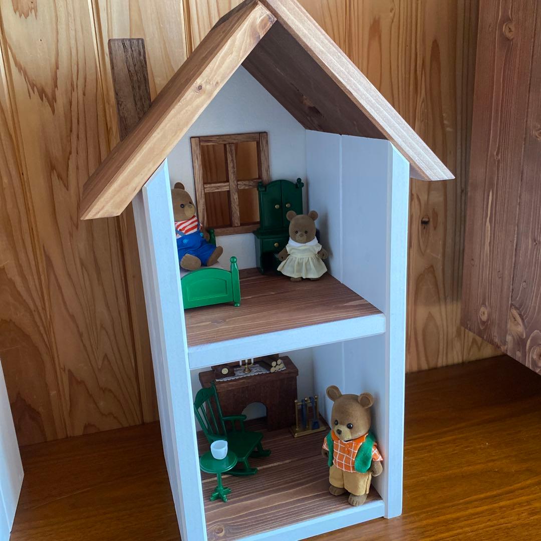 木製ドールハウス　ハンドメイド　シルバニア　ミキちゃんマキちゃん　プチブライス