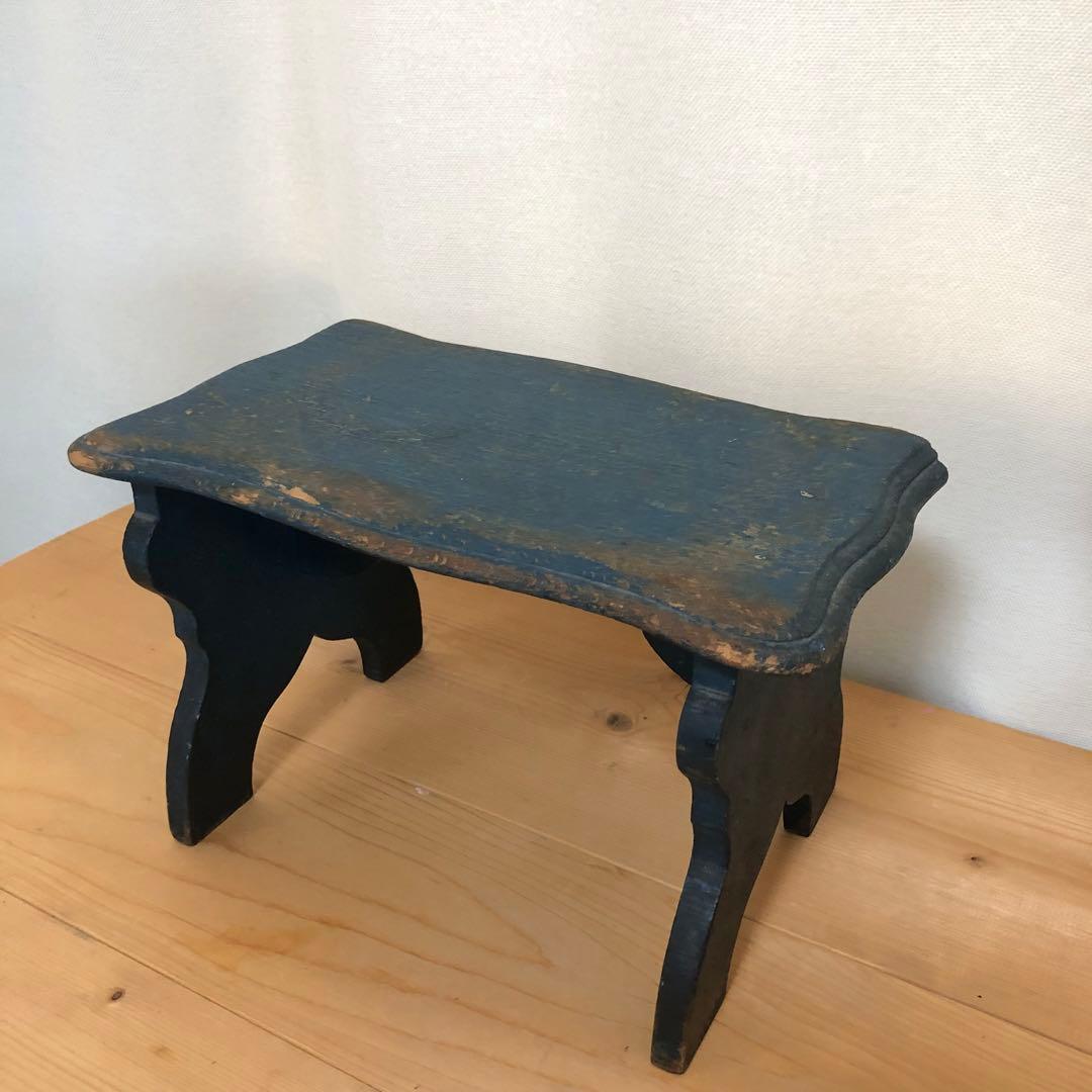 古い小さな踏み台　スツール　アンティーク　フランス　フットレスト　no.196