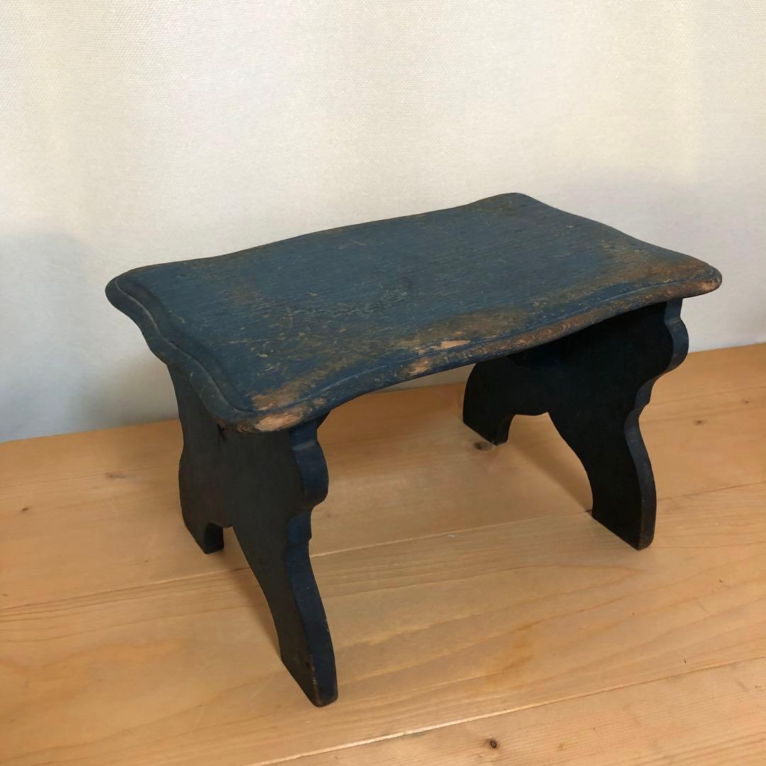古い小さな踏み台　スツール　アンティーク　フランス　フットレスト　no.196
