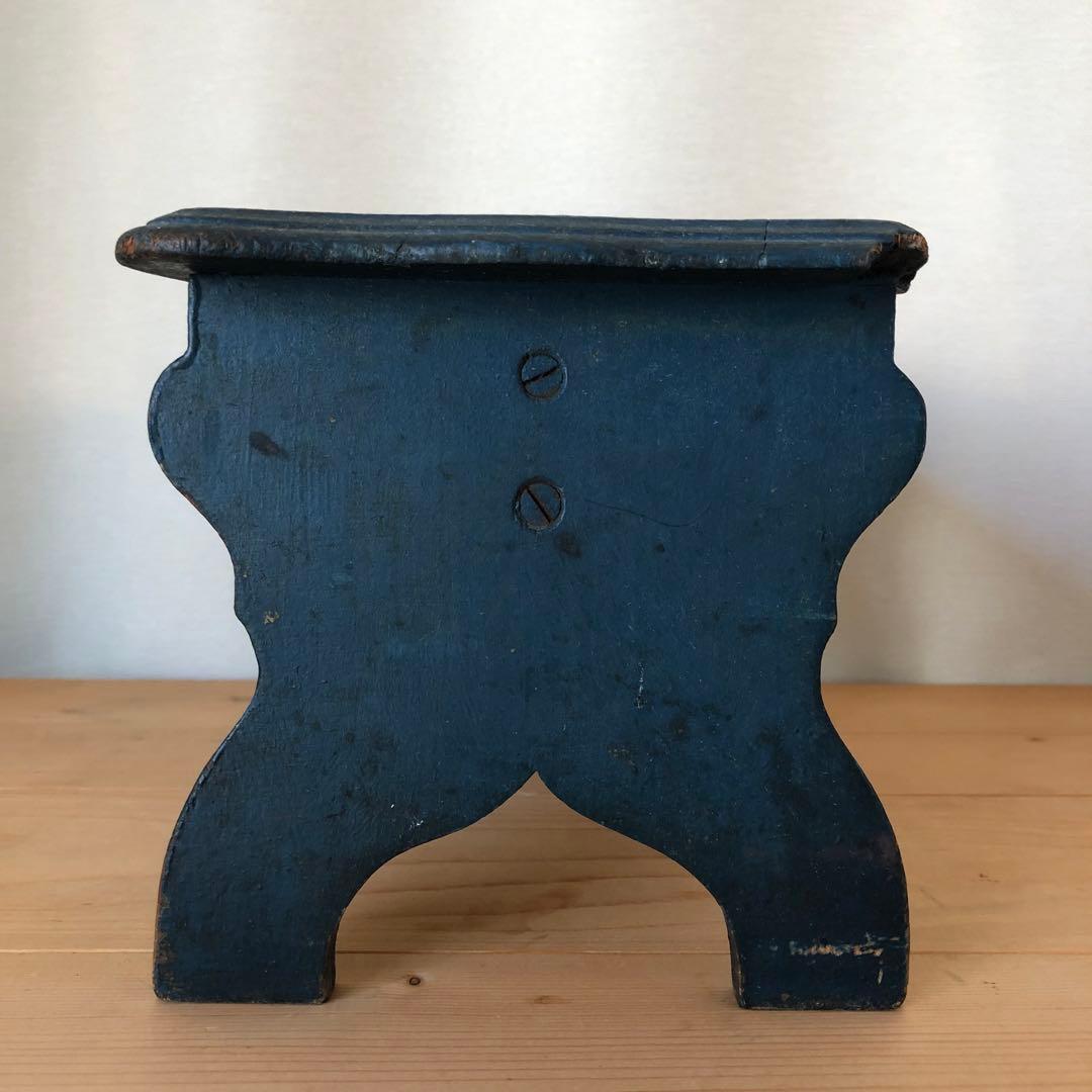 古い小さな踏み台　スツール　アンティーク　フランス　フットレスト　no.196