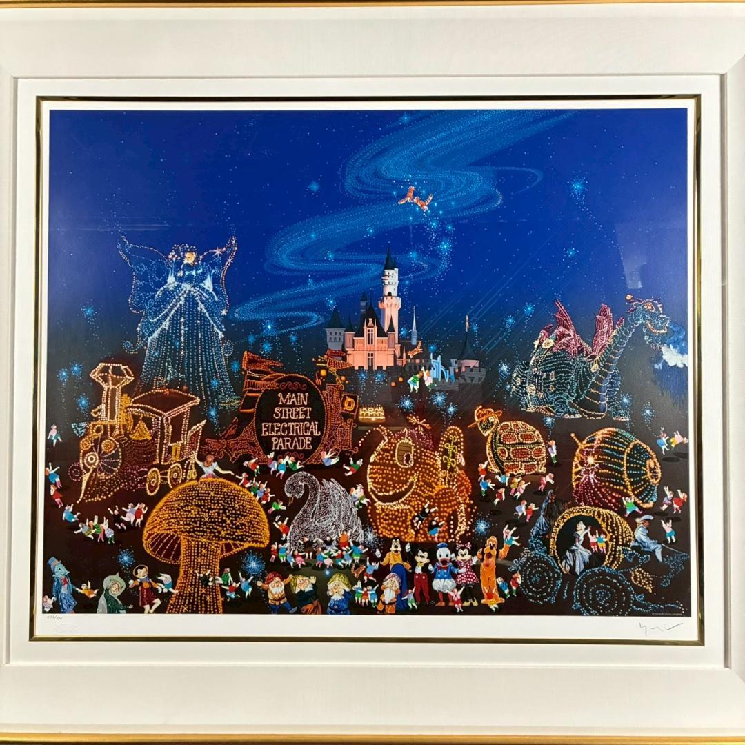 ヒロ・ヤマガタ「エレクトリカルパレード」シルクスクリーン 大作 直筆サイン入