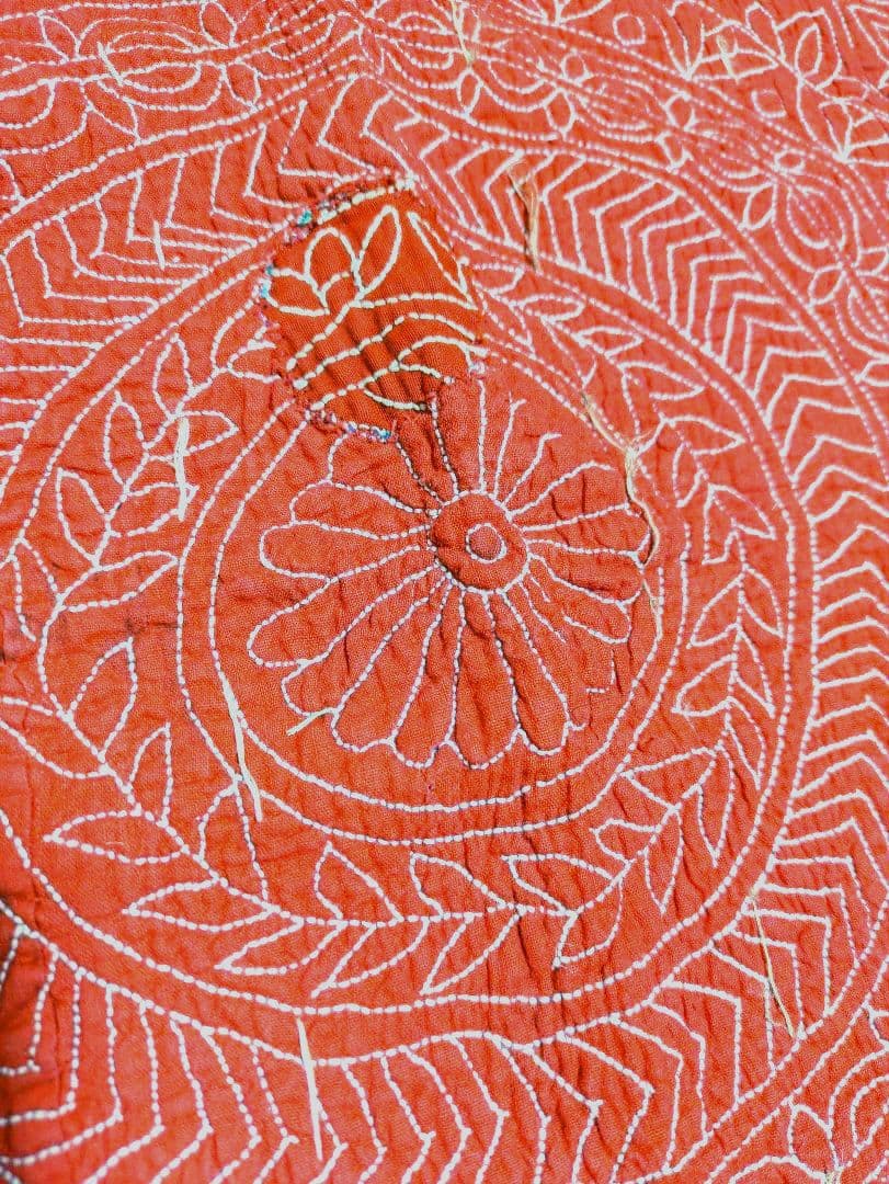 #193 希少 ※難あり ヴィンテージ / カンタキルト ソファカバー 赤