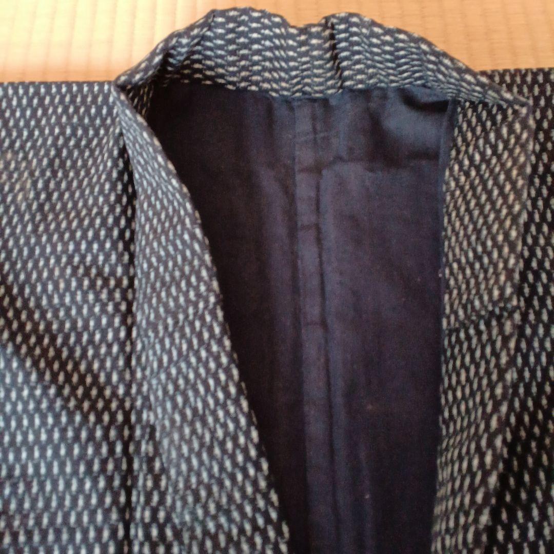 藍染古布、書生絣、木綿袷着物