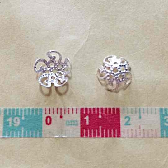 新作♥️ビーズキャップ Bタイプ 10mm（シルバー）30個