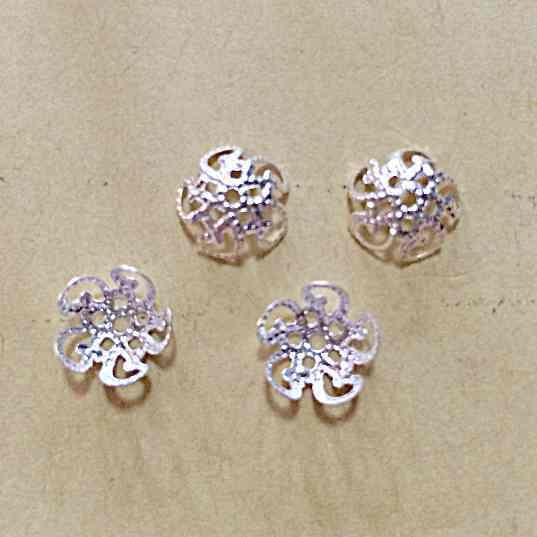 新作♥️ビーズキャップ Bタイプ 10mm（シルバー）30個