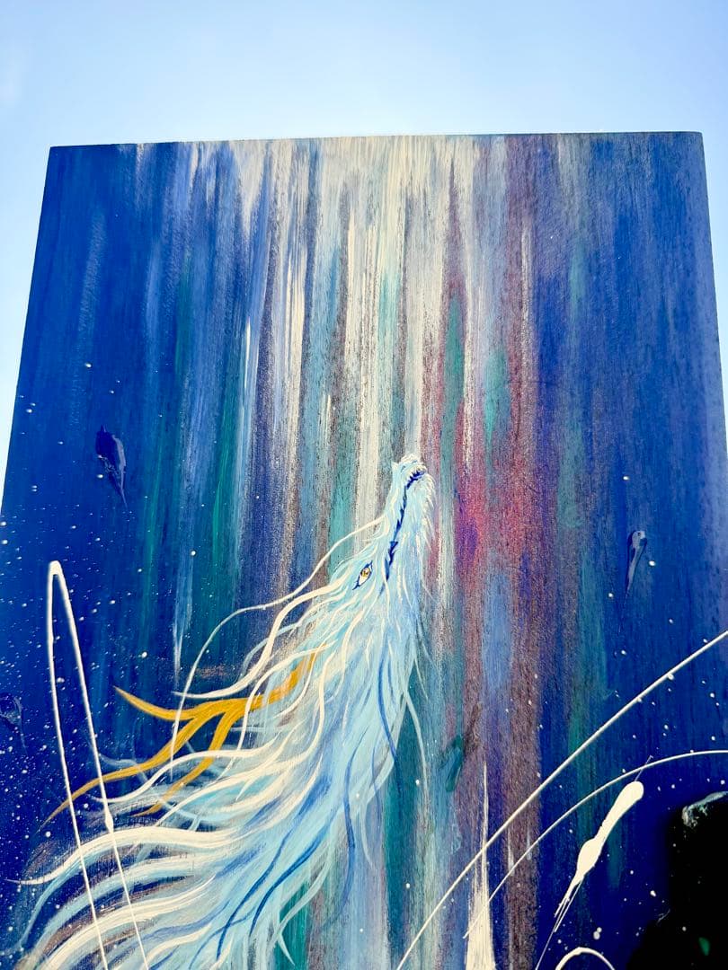 「光の龍神」開運絵画 原画 アクリル画 龍 龍神 昇龍 龍ノツカイ