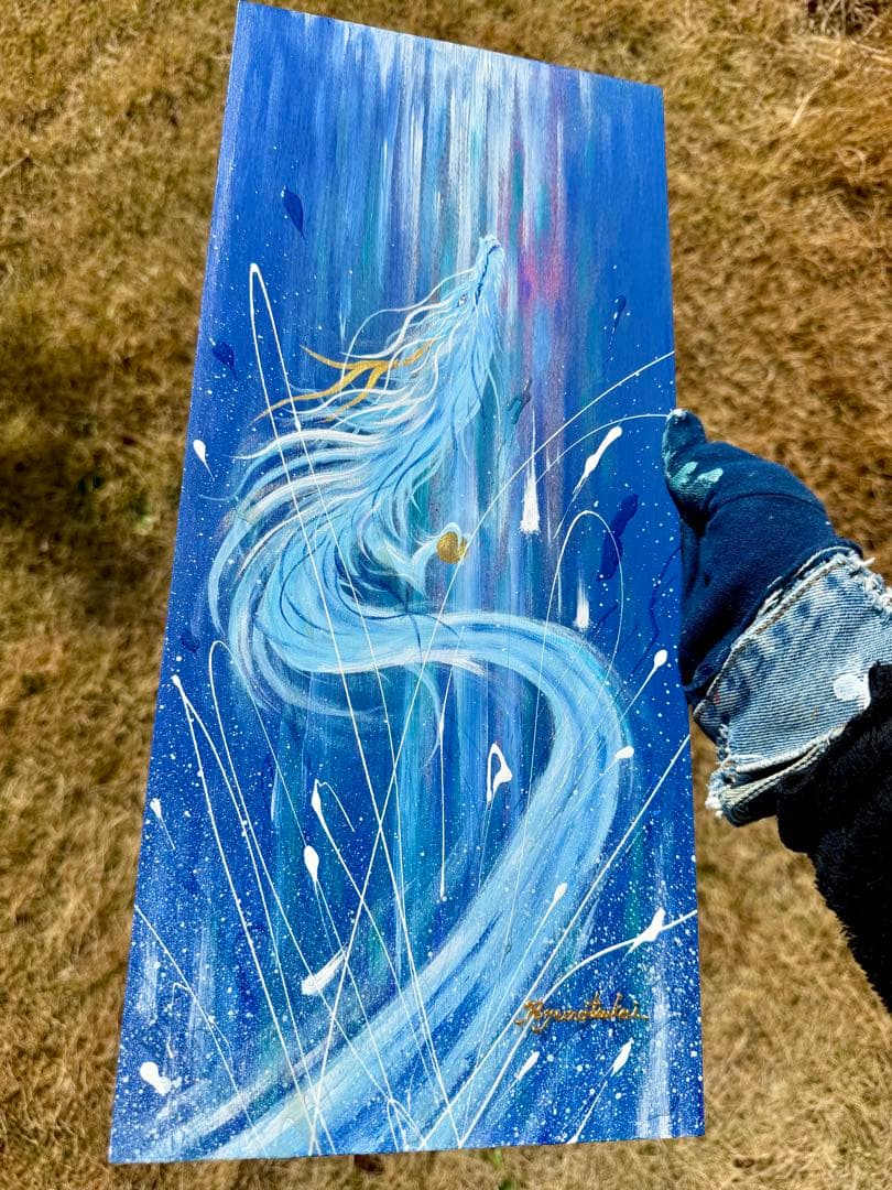 「光の龍神」開運絵画 原画 アクリル画 龍 龍神 昇龍 龍ノツカイ