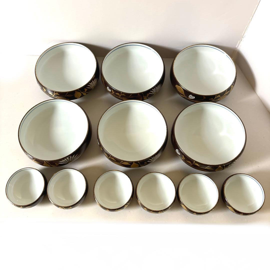 錦右ェ門？　有田焼？　和食器　柄　金彩　鉢　小鉢　煮物鉢　大小6客セット