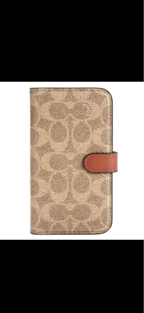 新品　COACH iPhone13 手帳型カバー シグネチャー　コーチ⚠️値下げ中