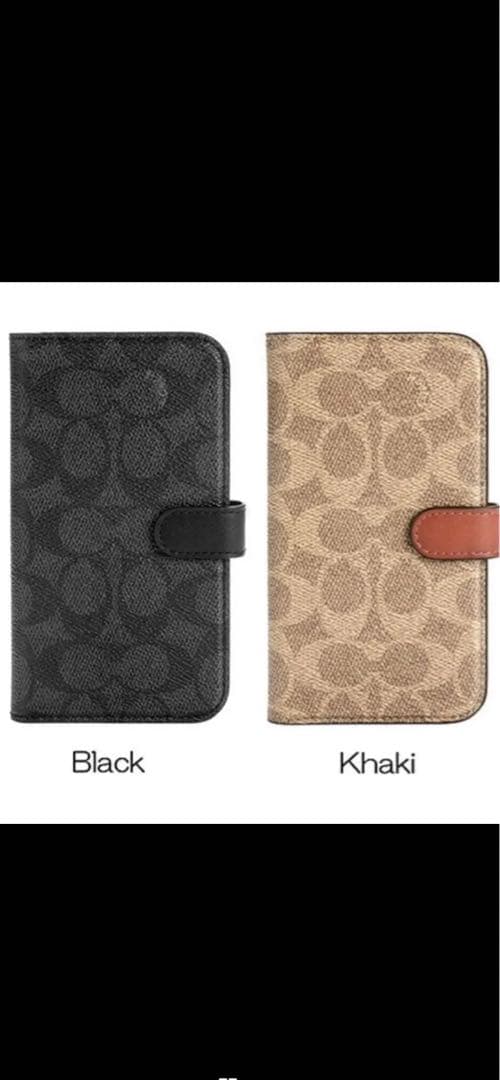 新品　COACH iPhone13 手帳型カバー シグネチャー　コーチ⚠️値下げ中