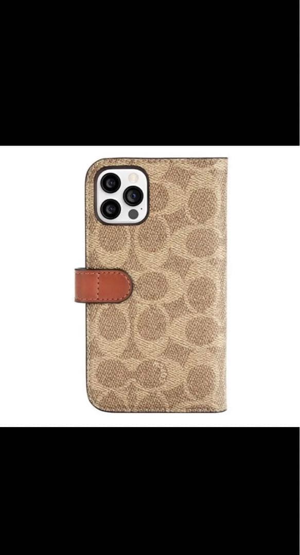 新品　COACH iPhone13 手帳型カバー シグネチャー　コーチ⚠️値下げ中
