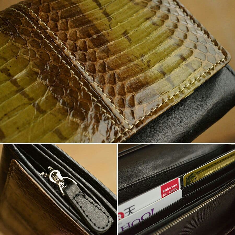 パイソン革長財布