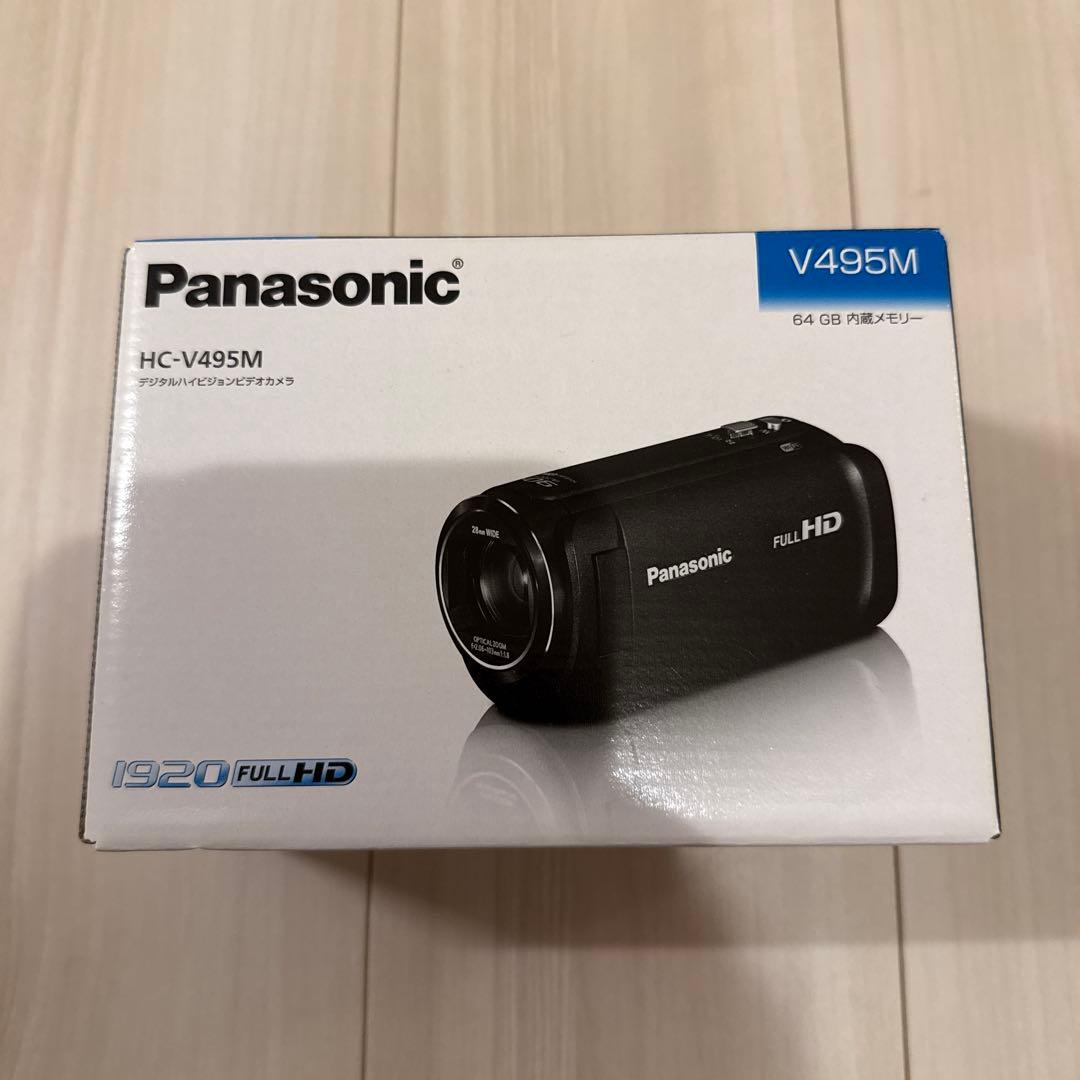 Panasonic HC-V495M ビデオカメラ 本体・スタンド・ケース付き
