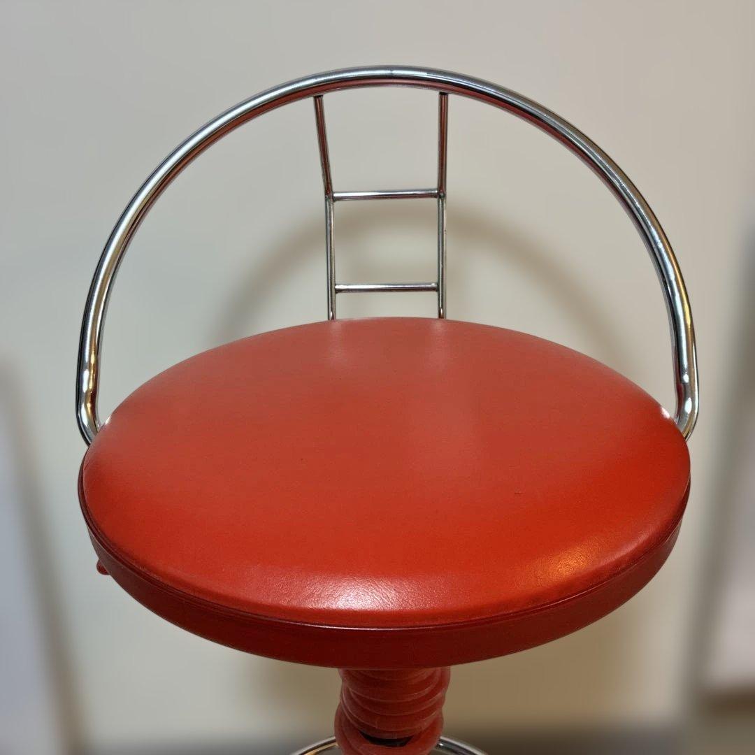 スケルトンバーチェアー、背もたれ付き回転スツール