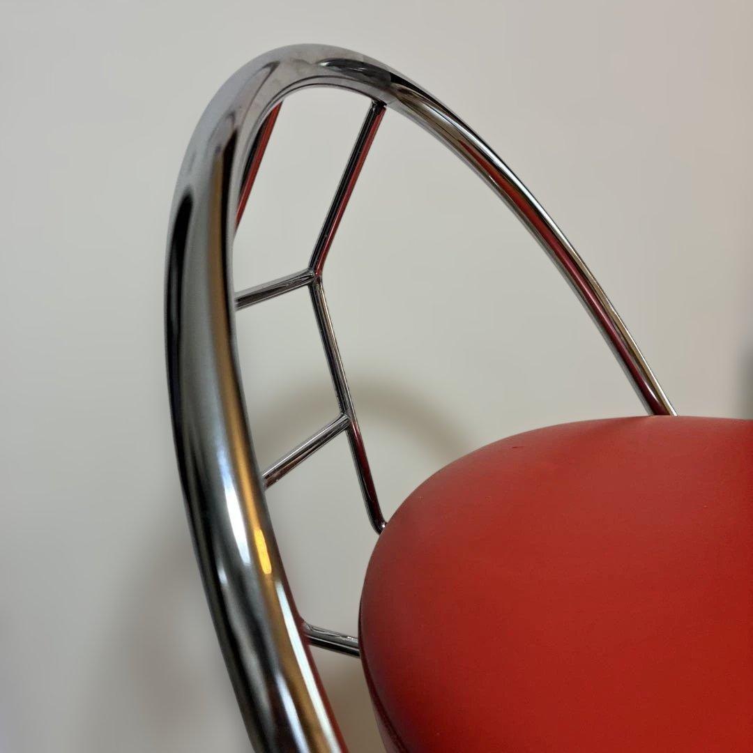 スケルトンバーチェアー、背もたれ付き回転スツール