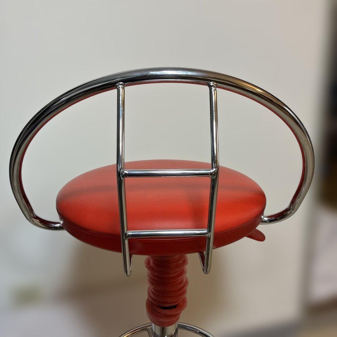 スケルトンバーチェアー、背もたれ付き回転スツール