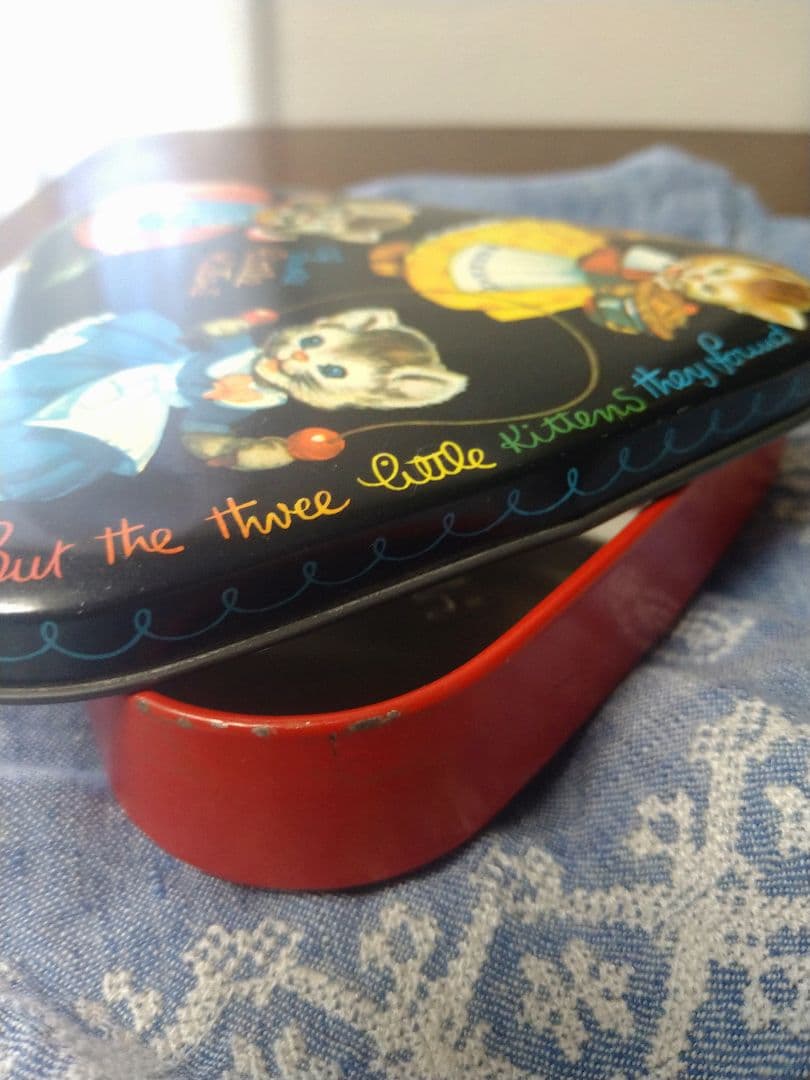 猫　ヴィンテージ缶　アンティーク　トフィー缶 ティン缶