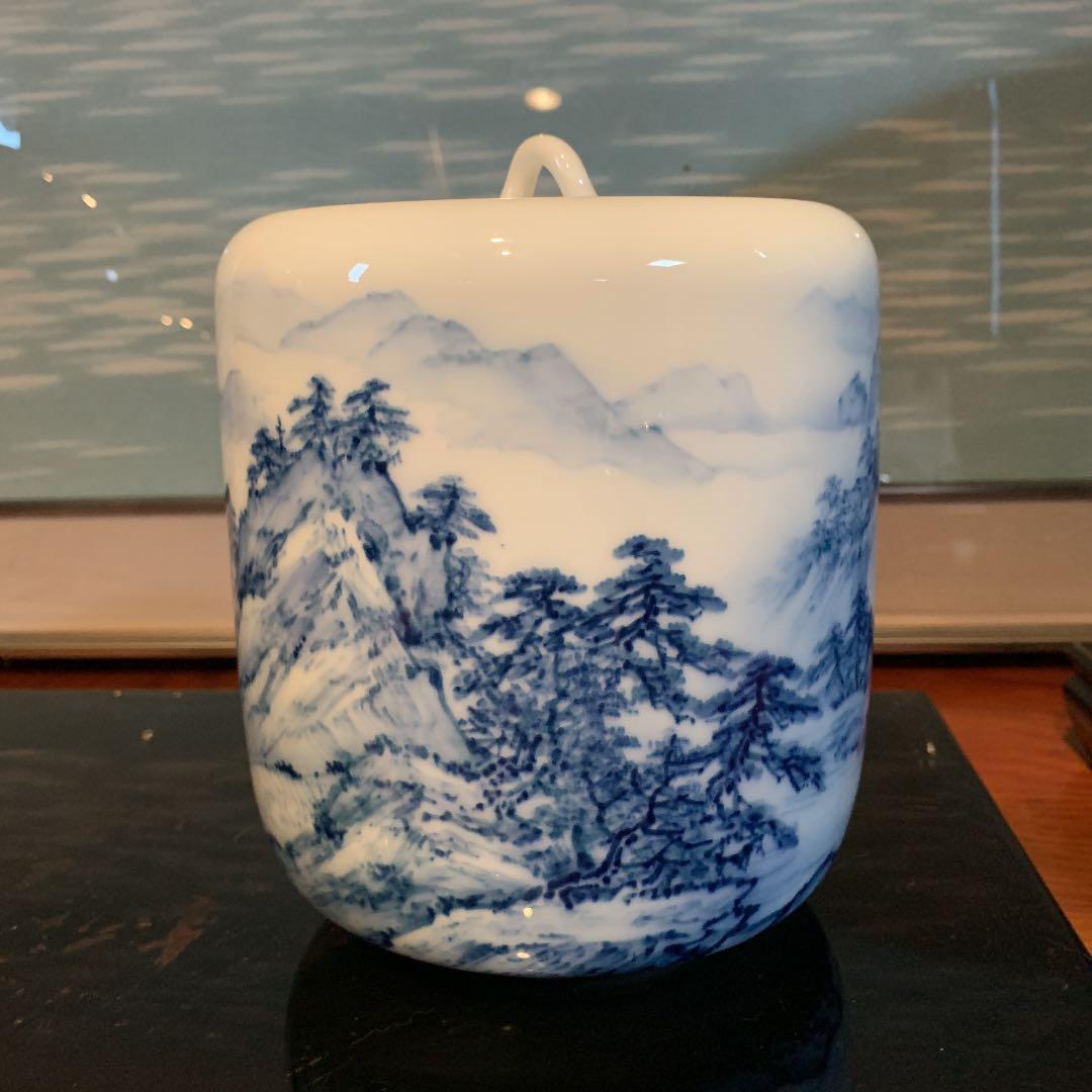 茶道具　山水手描き