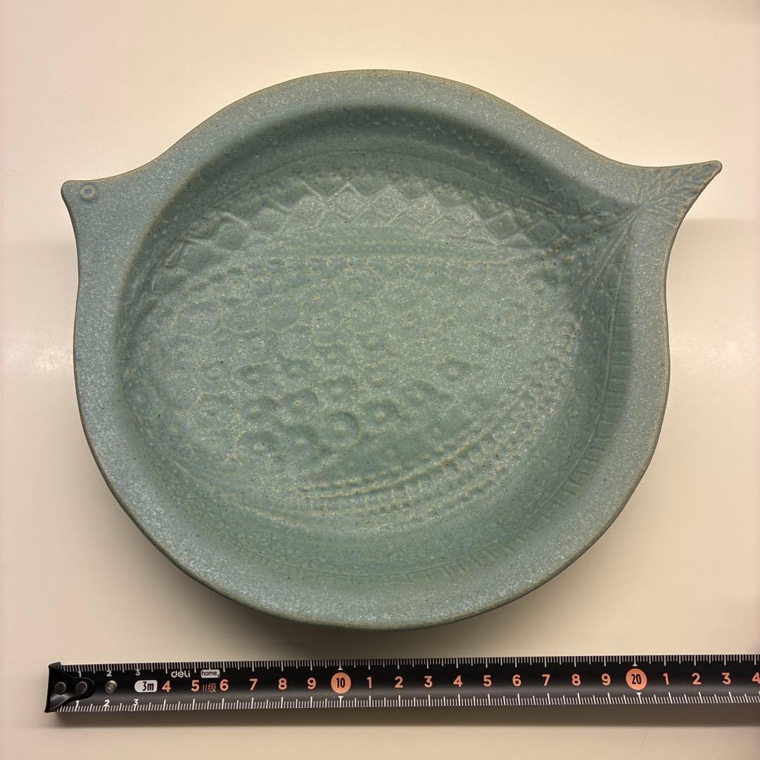 【美品】2枚セット　よしざわ窯　大きな鳥皿　深　プレート　クリスマス