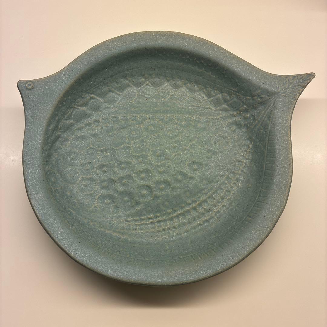 【美品】2枚セット　よしざわ窯　大きな鳥皿　深　プレート　クリスマス