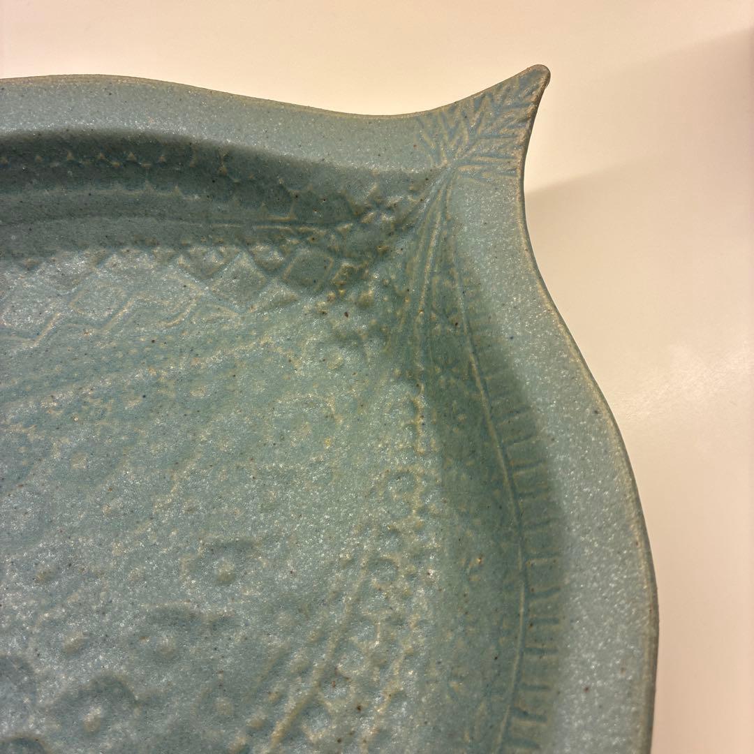 【美品】2枚セット　よしざわ窯　大きな鳥皿　深　プレート　クリスマス