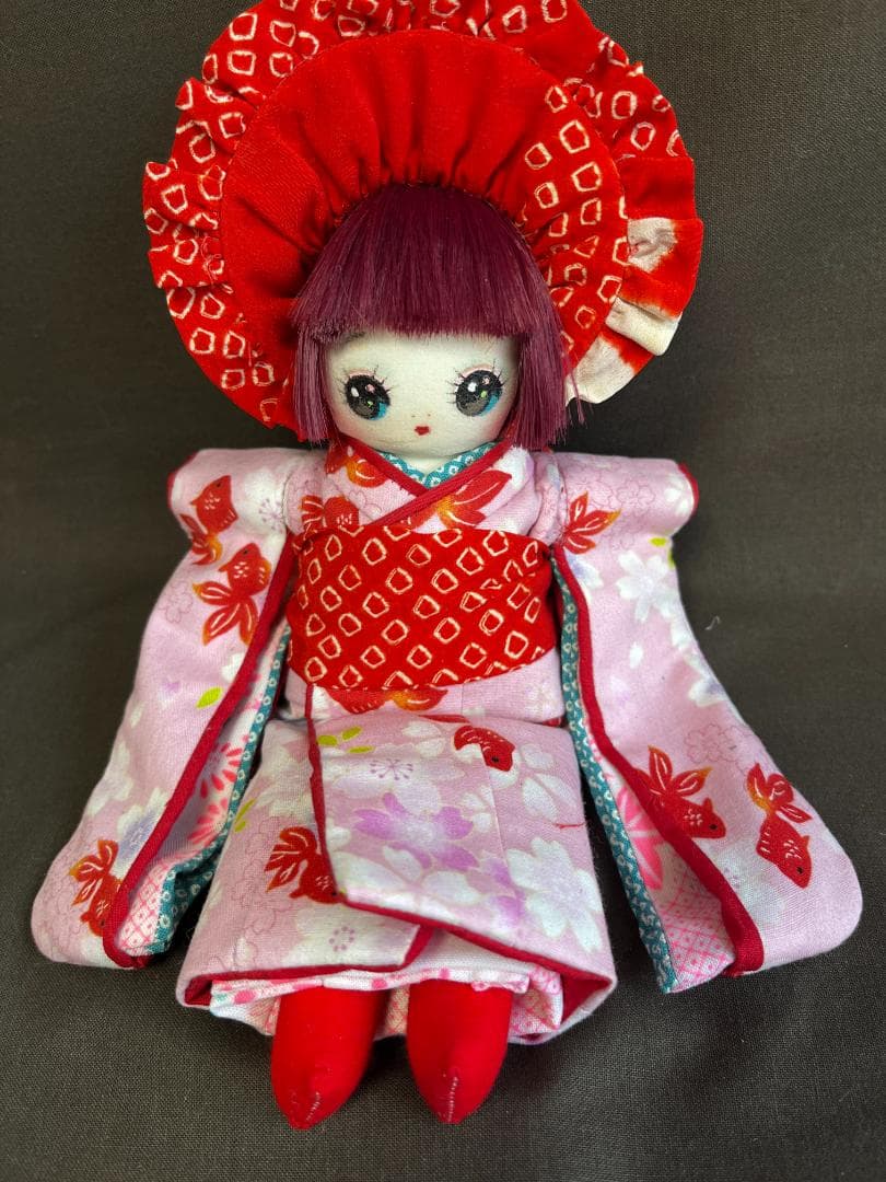 くろこ「一年さくら組」着物文化人形・ヘロヘロ人形・昭和レトロ・金魚柄