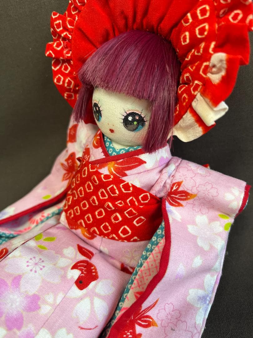 くろこ「一年さくら組」着物文化人形・ヘロヘロ人形・昭和レトロ・金魚柄