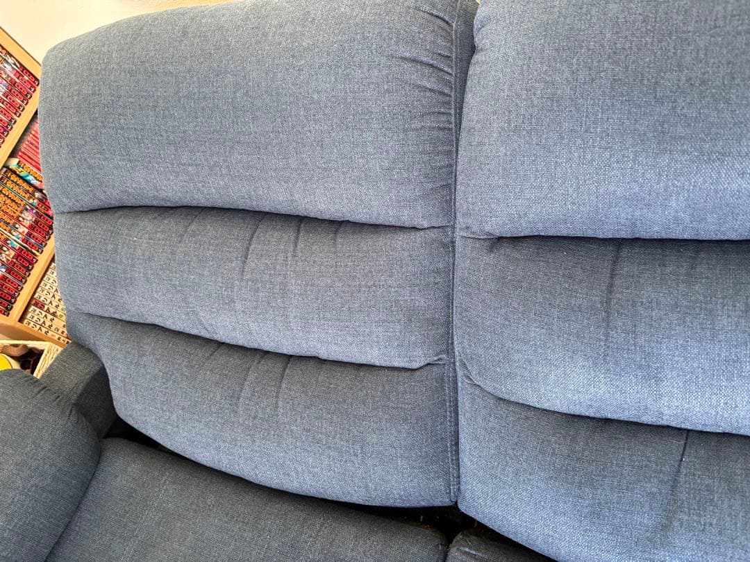 【ニトリ】2人掛け 電動リクライニングソファ Nビリーバ 布 ネイビー